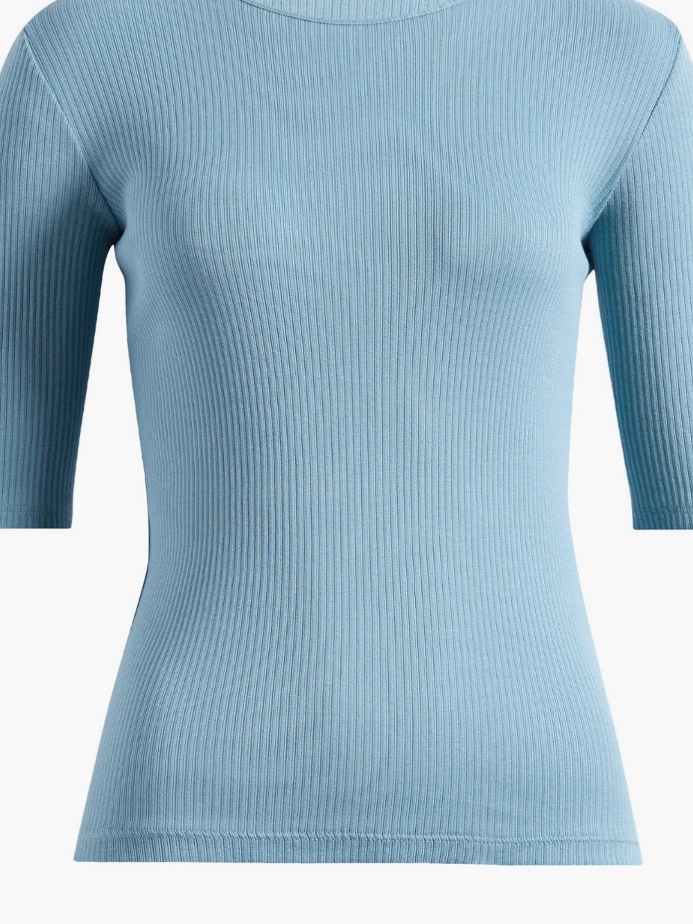 Vince, Light Blue Ribbed 3/4 Sleeve Women's Top